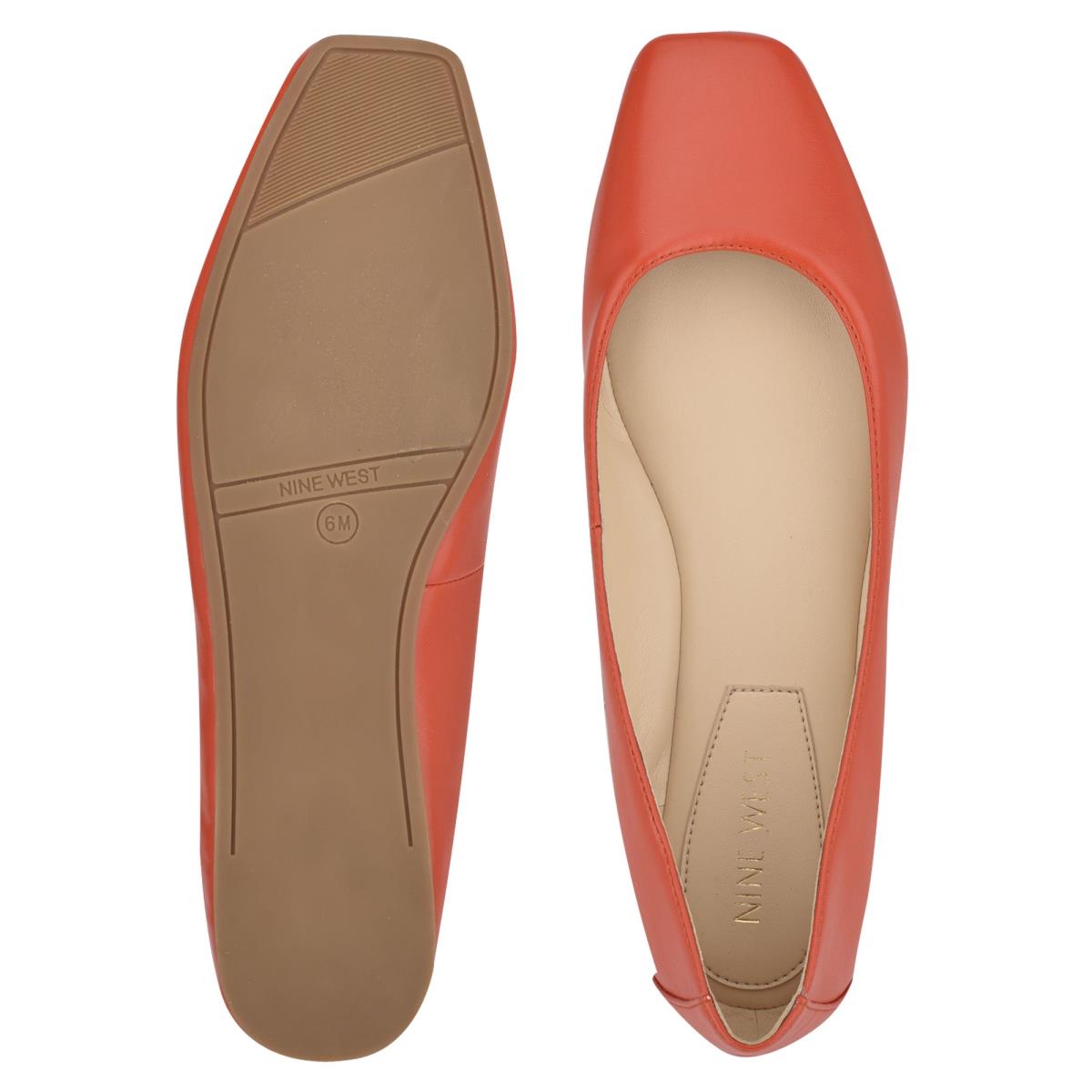 Ballerine Nine West Alena Square-Embout Femme Orange | 0963FEUOD