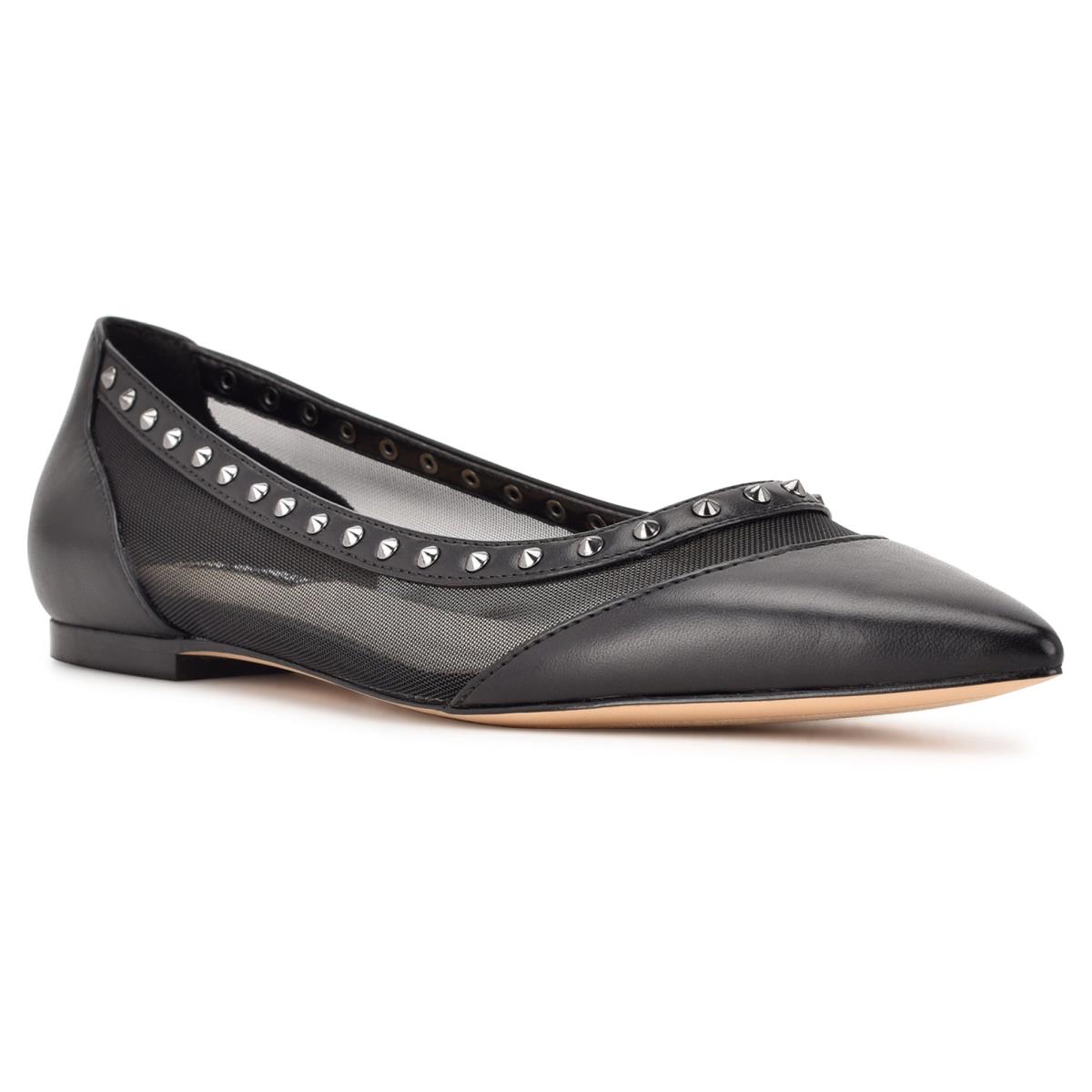 Ballerine Nine West Bizzie Pointy Embout Femme Noir | 6204CJLNB