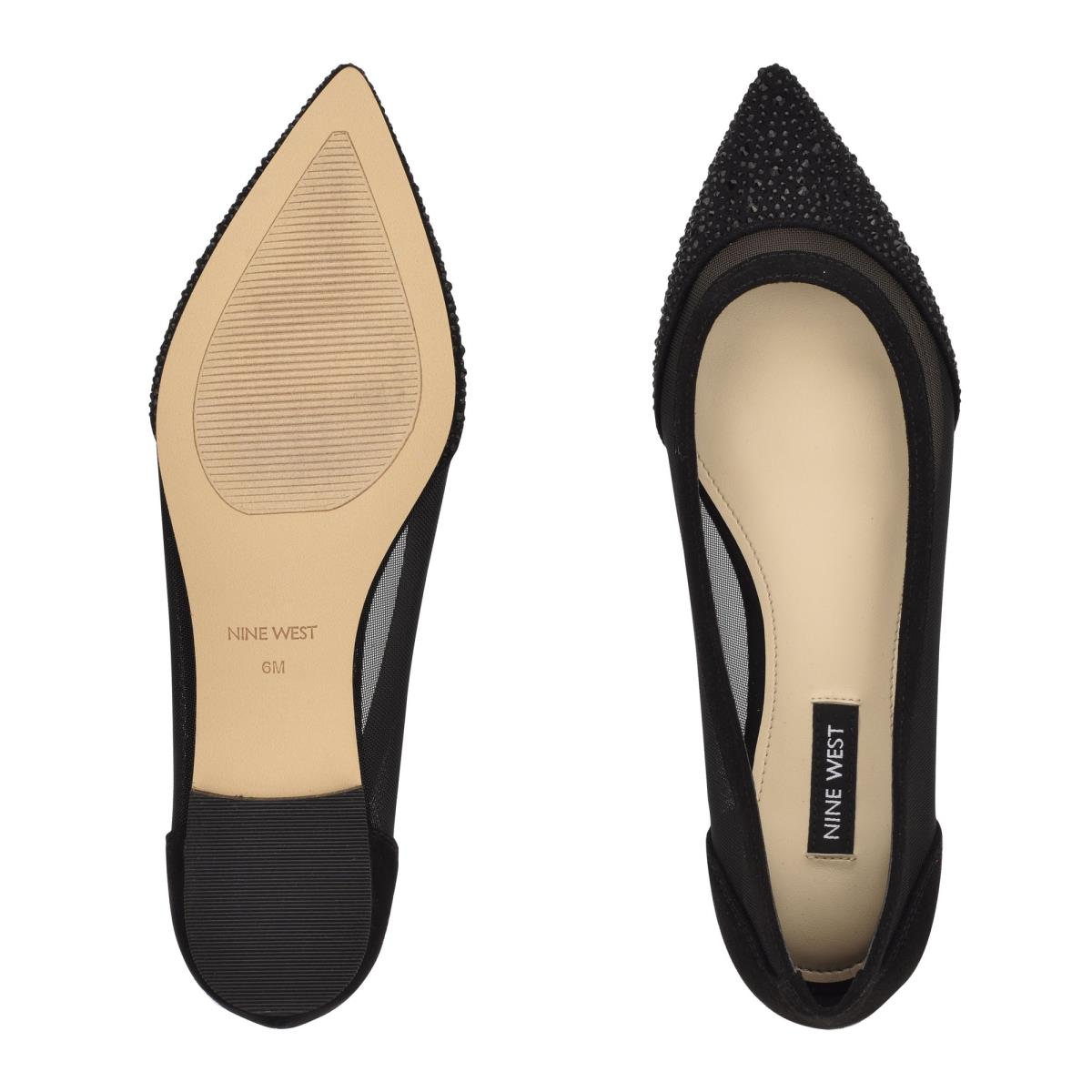 Ballerine Nine West Bogus Pointy Embout Femme Noir Noir | 5940RGEXD