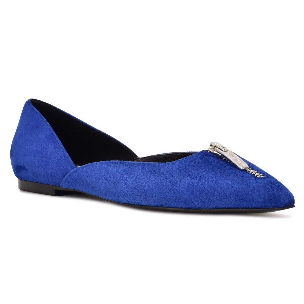 Ballerine Nine West Brina Pointy Embout Femme Bleu Foncé | 9483XZIWJ