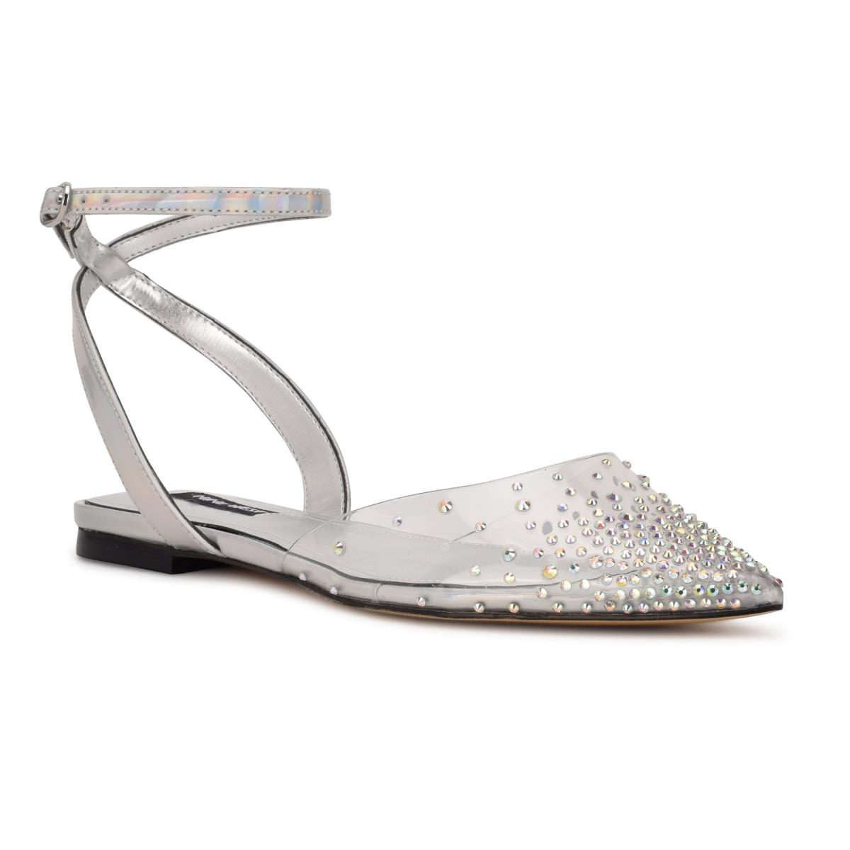 Ballerine Nine West Briya Pointy Embout Femme Argent | 6903SFUCZ