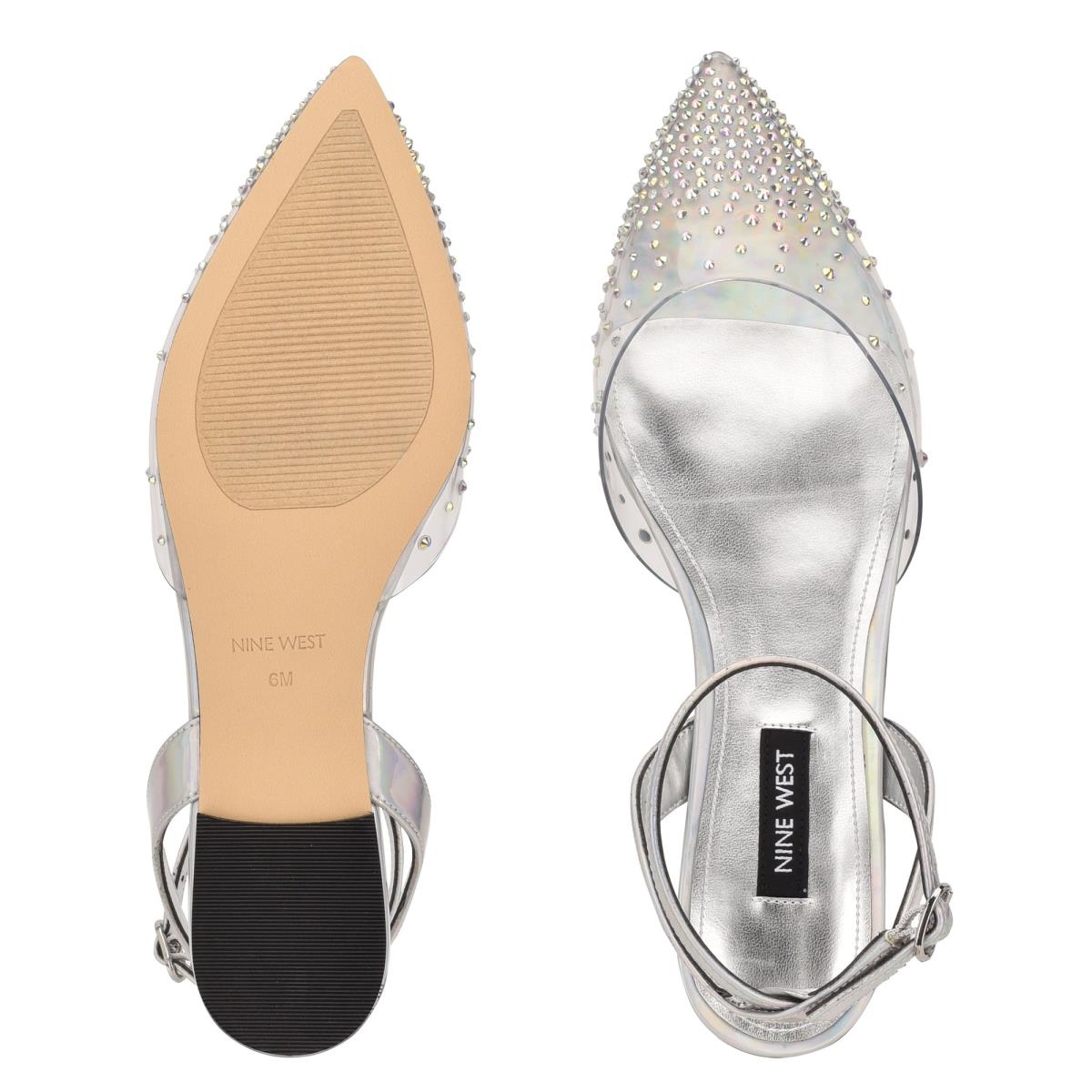 Ballerine Nine West Briya Pointy Embout Femme Argent | 6903SFUCZ