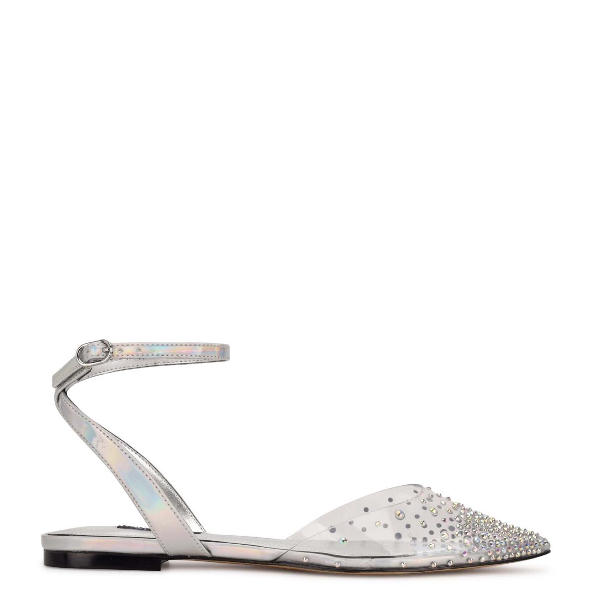 Ballerine Nine West Briya Pointy Embout Femme Argent | 6903SFUCZ