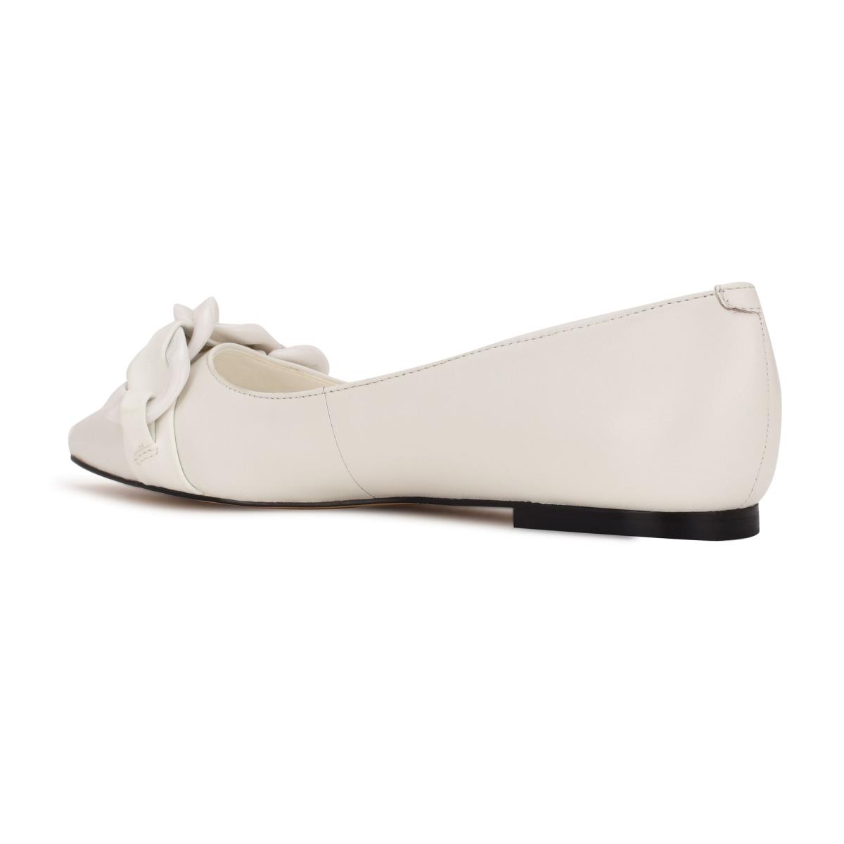 Ballerine Nine West Buyme Pointy Embout Femme Blanche | 4318EQGDP