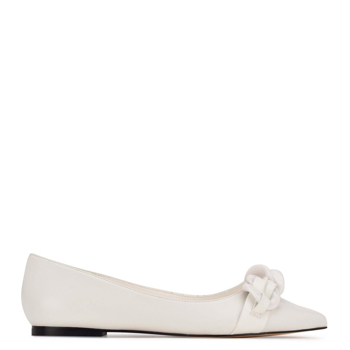 Ballerine Nine West Buyme Pointy Embout Femme Blanche | 4318EQGDP