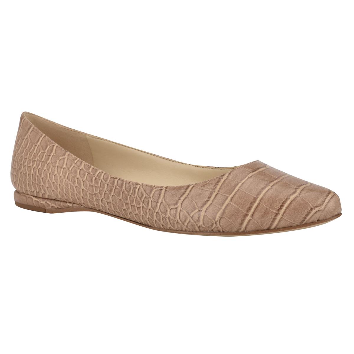 Ballerine Nine West Speakup Almond Embout Femme Abricot Serpent | 1275JXRGA