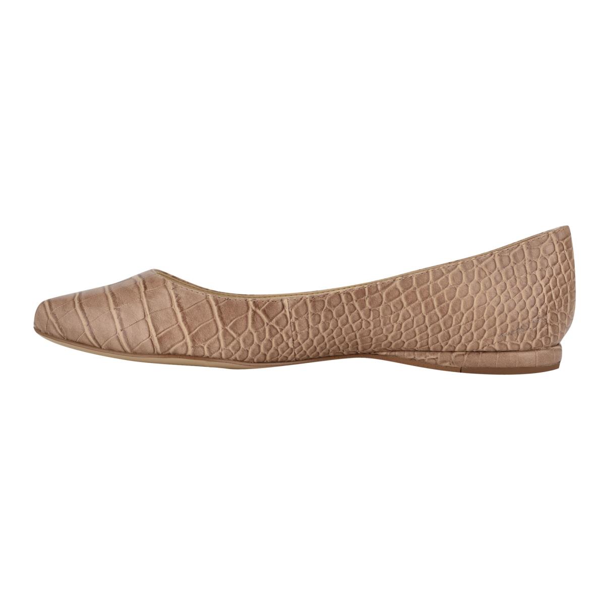 Ballerine Nine West Speakup Almond Embout Femme Abricot Serpent | 1275JXRGA