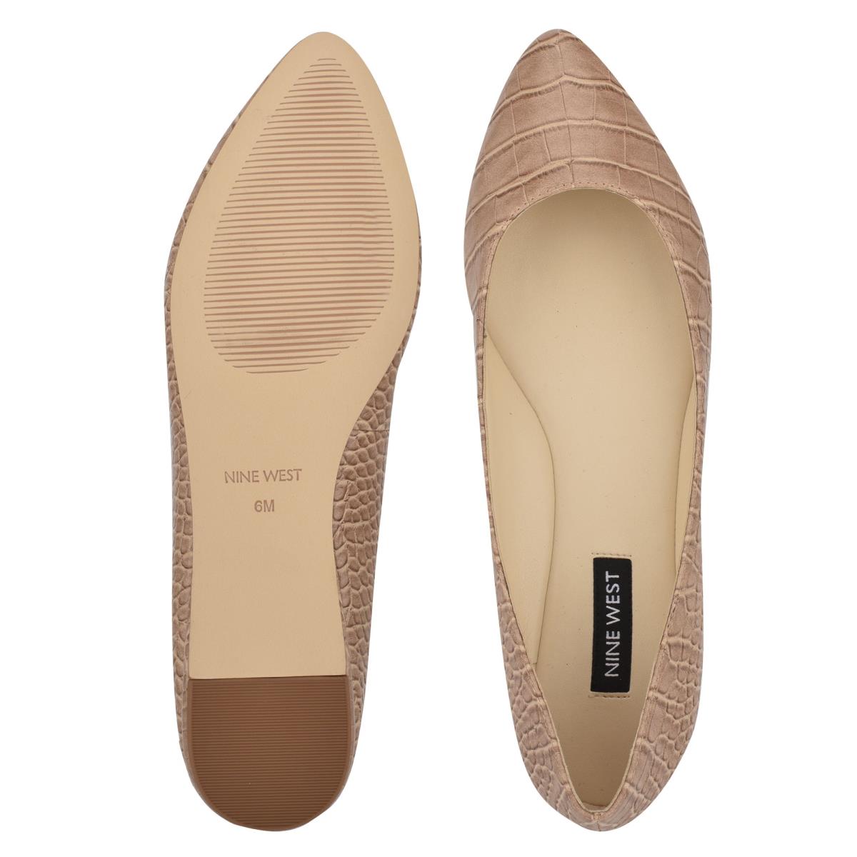 Ballerine Nine West Speakup Almond Embout Femme Abricot Serpent | 1275JXRGA