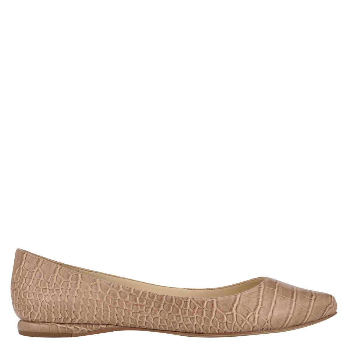 Ballerine Nine West Speakup Almond Embout Femme Abricot Serpent | 1275JXRGA