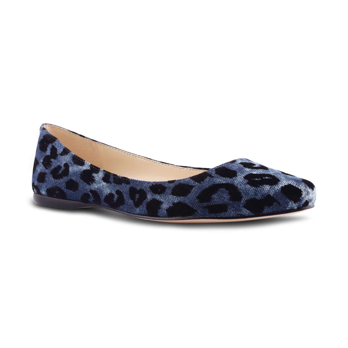 Ballerine Nine West Speakup Almond Embout Femme Bleu Leopard | 2078JTBAO