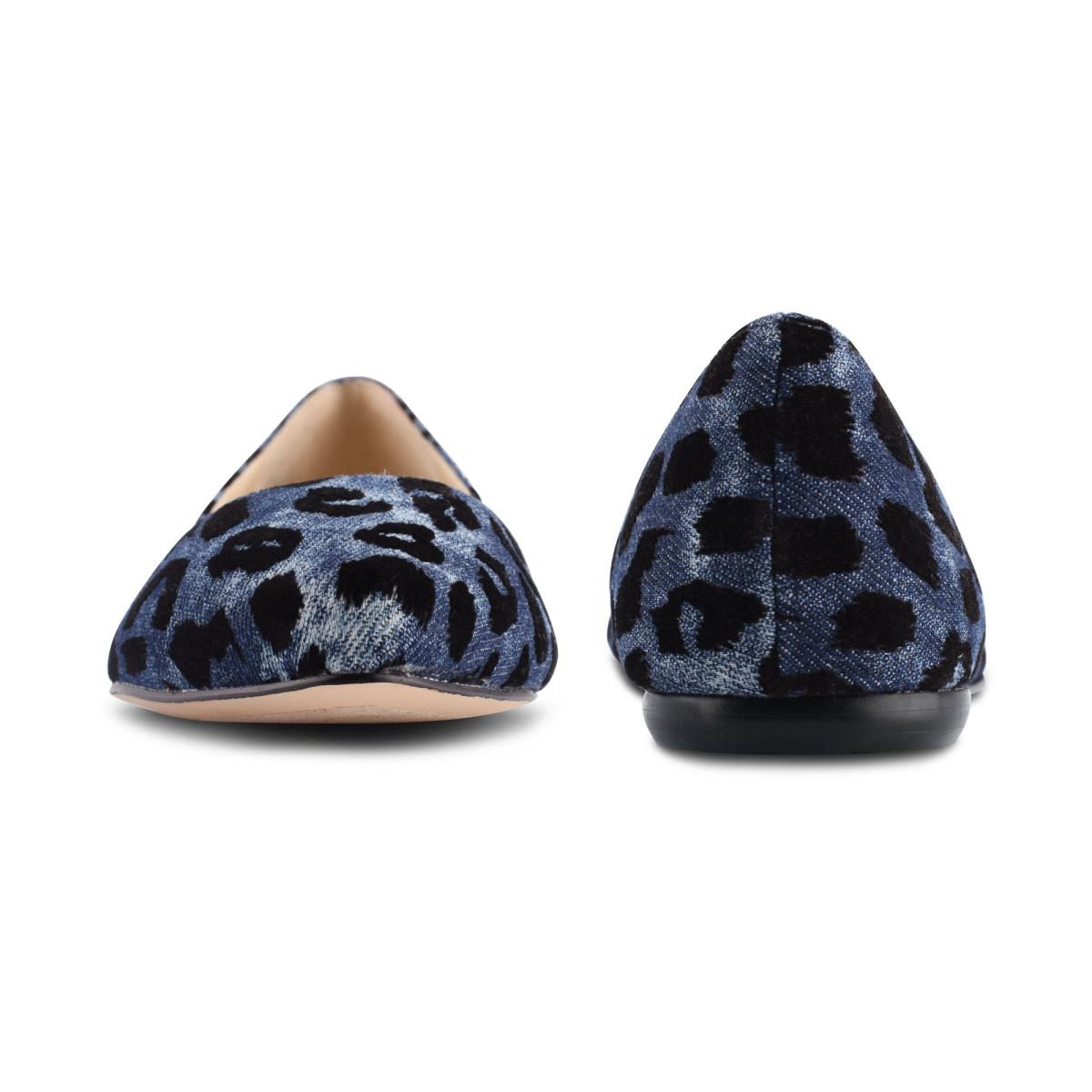 Ballerine Nine West Speakup Almond Embout Femme Bleu Leopard | 2078JTBAO