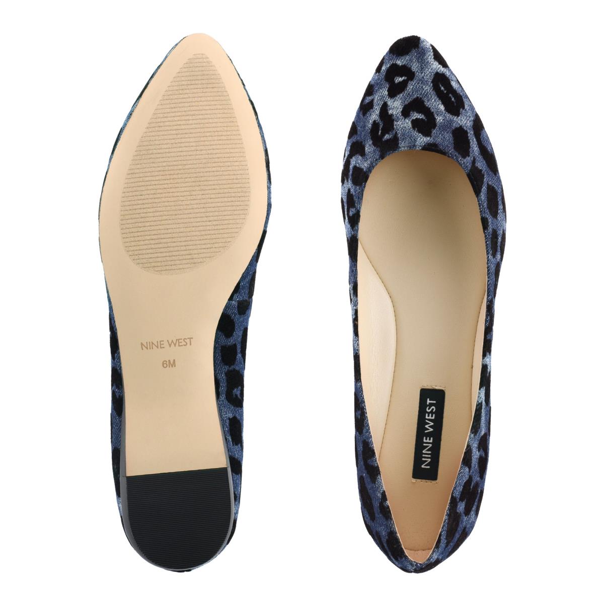 Ballerine Nine West Speakup Almond Embout Femme Bleu Leopard | 2078JTBAO