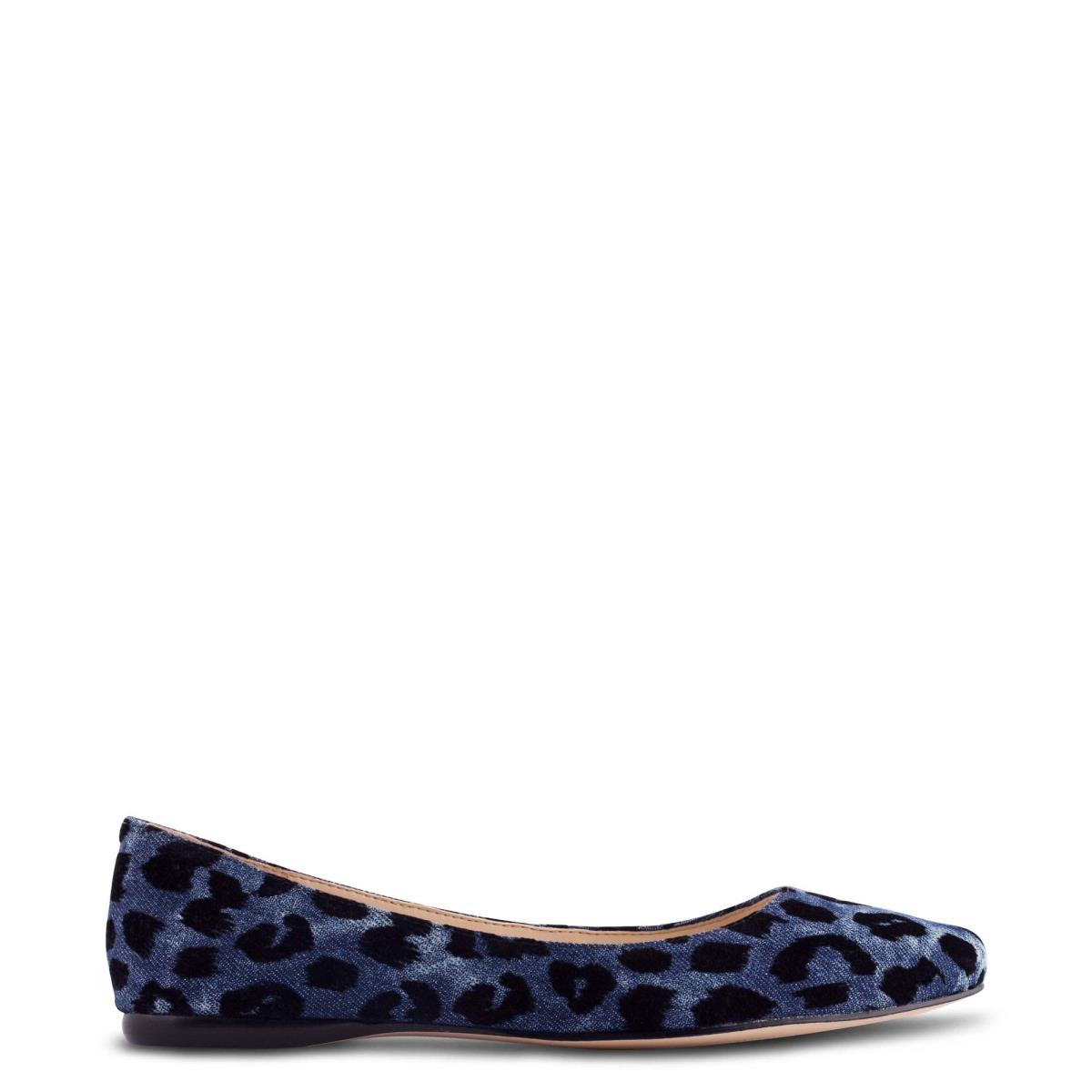 Ballerine Nine West Speakup Almond Embout Femme Bleu Leopard | 2078JTBAO