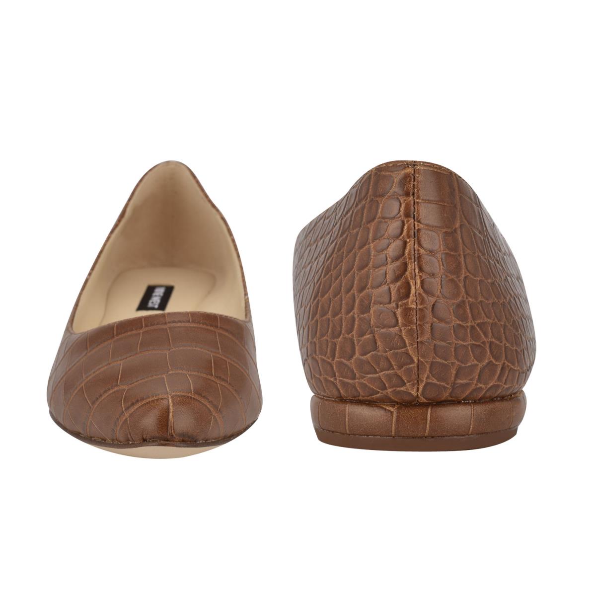 Ballerine Nine West Speakup Almond Embout Femme Marron Serpent | 6514NHZAF