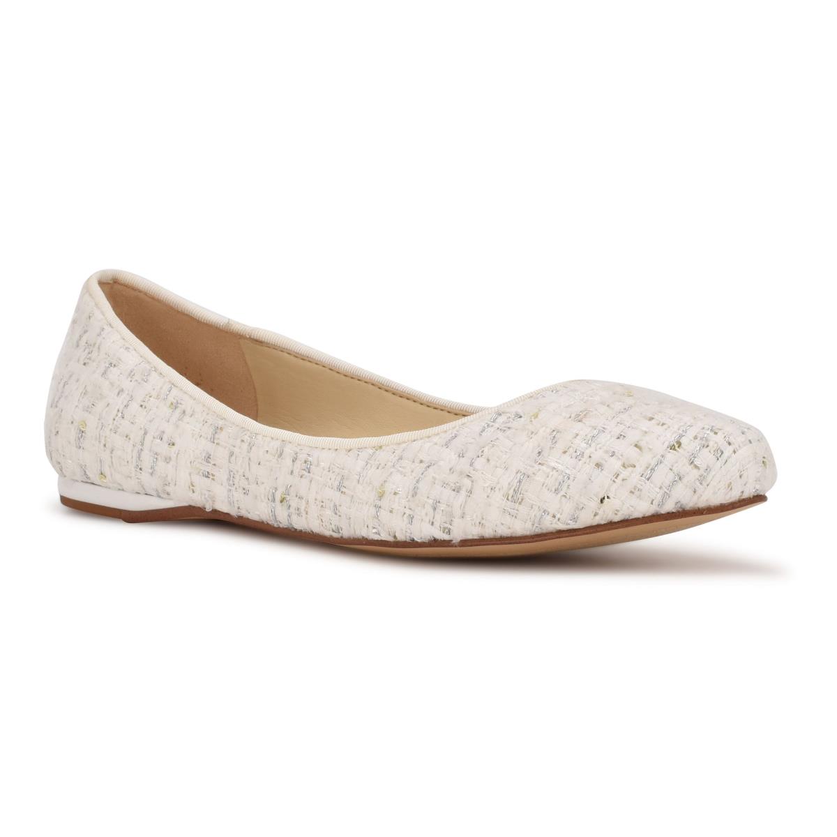 Ballerine Nine West Speakup Almond Embout Femme Blanche | 6980EMCQD