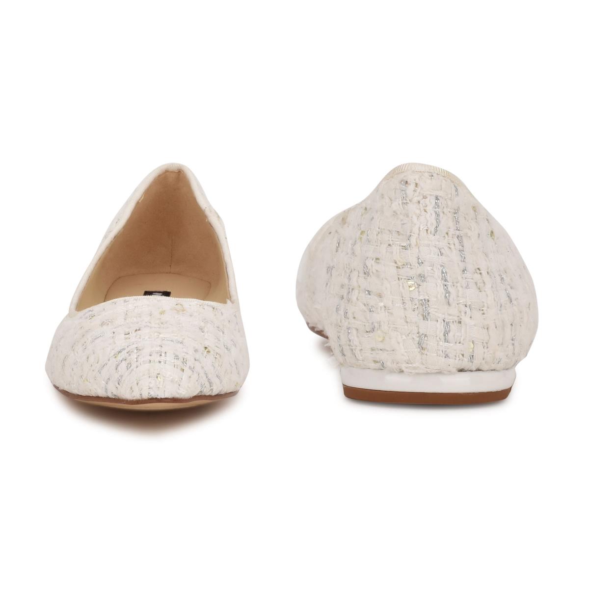 Ballerine Nine West Speakup Almond Embout Femme Blanche | 6980EMCQD