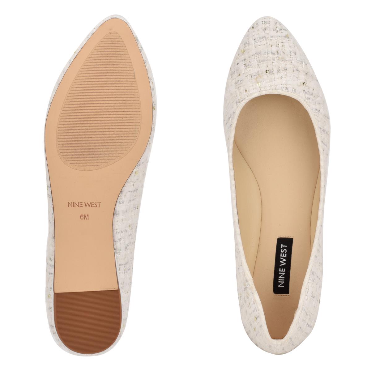 Ballerine Nine West Speakup Almond Embout Femme Blanche | 6980EMCQD