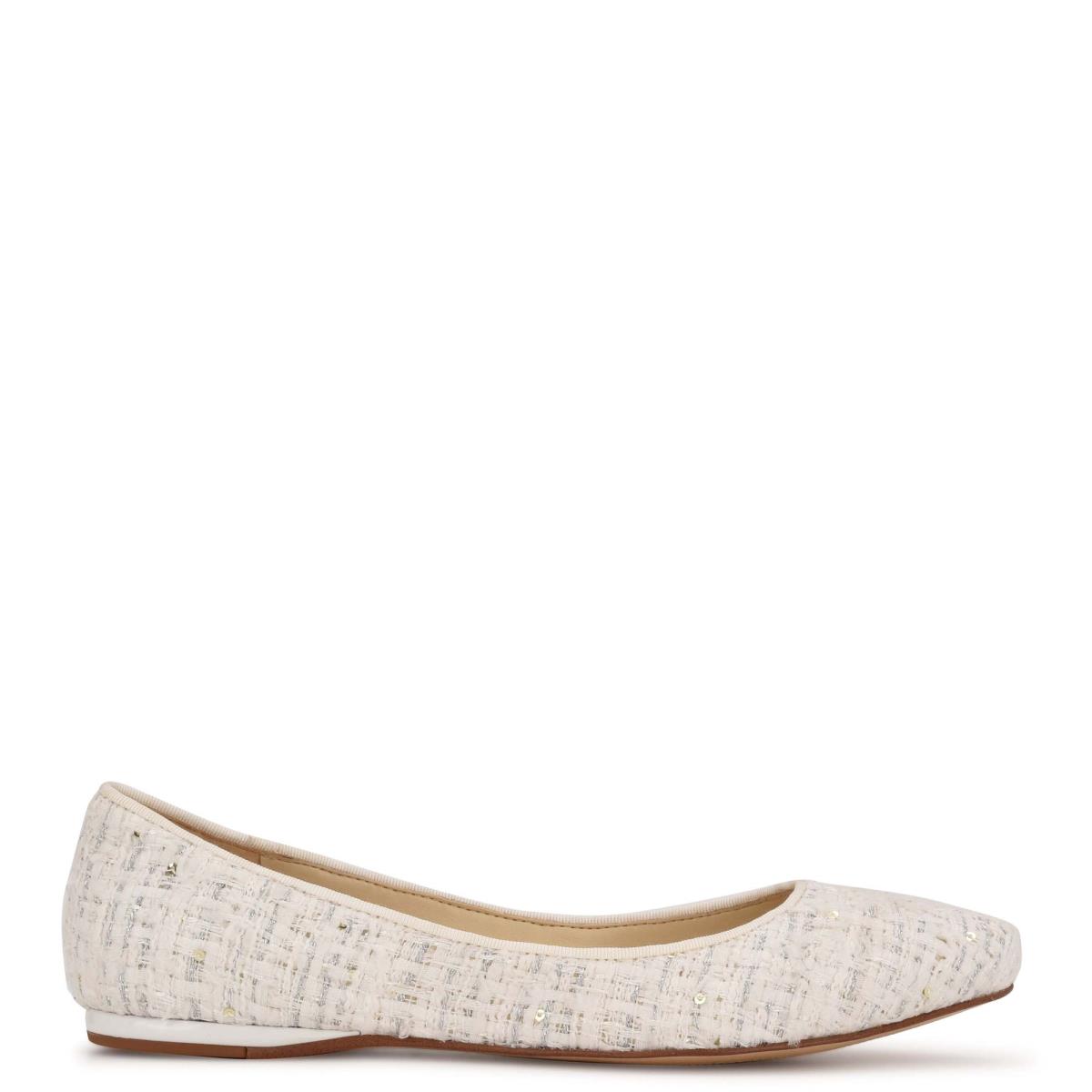 Ballerine Nine West Speakup Almond Embout Femme Blanche | 6980EMCQD