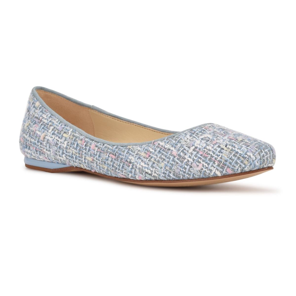 Ballerine Nine West Speakup Almond Embout Femme Bleu Clair | 7023UYCJP