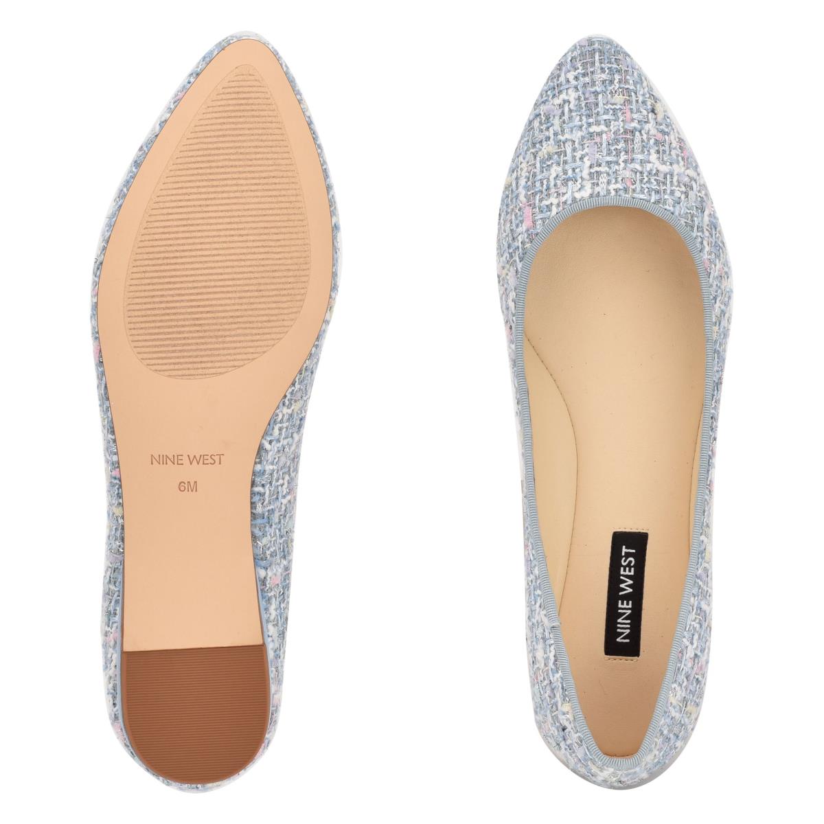 Ballerine Nine West Speakup Almond Embout Femme Bleu Clair | 7023UYCJP