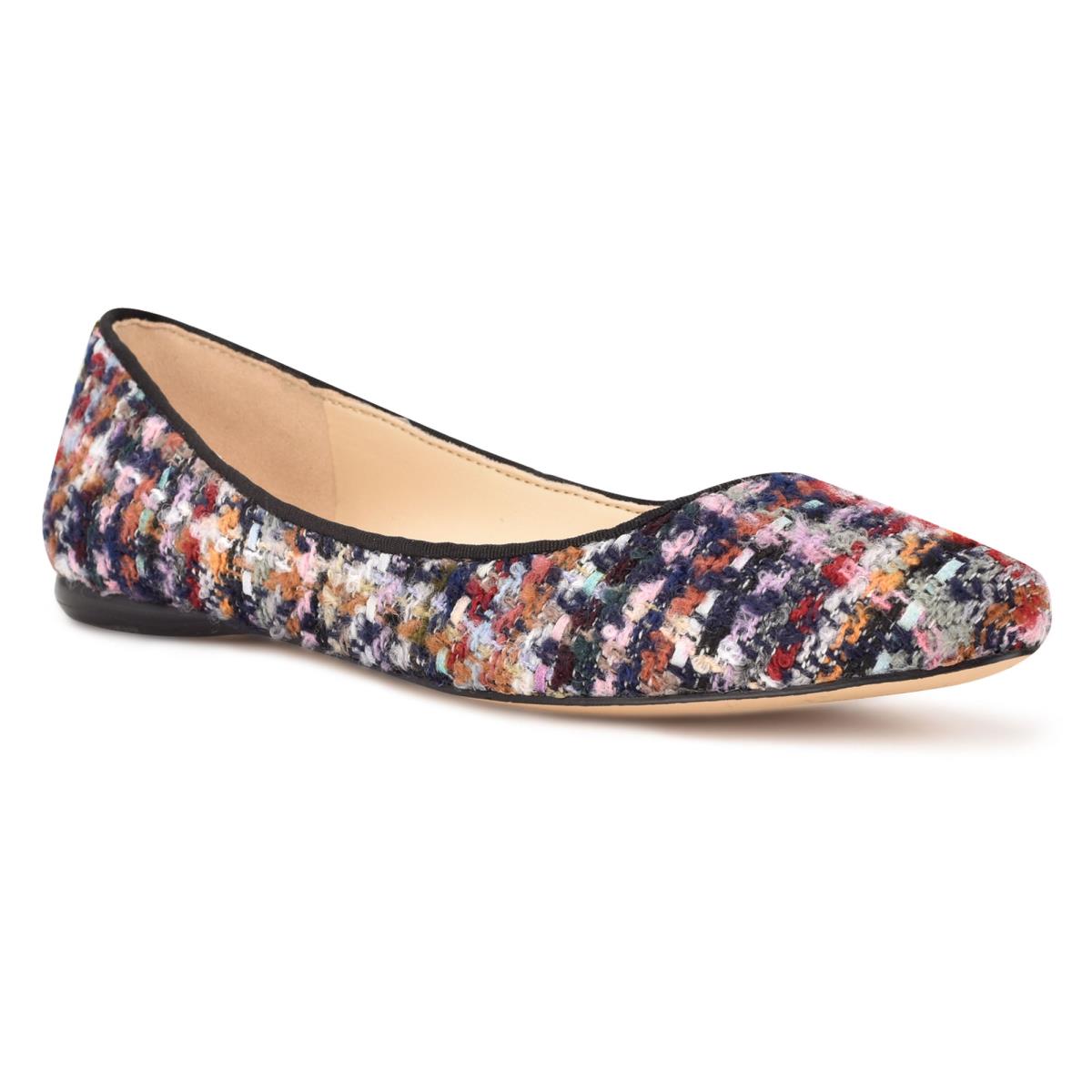 Ballerine Nine West Speakup Almond Embout Femme Bleu Multicolore | 8175DCUKW