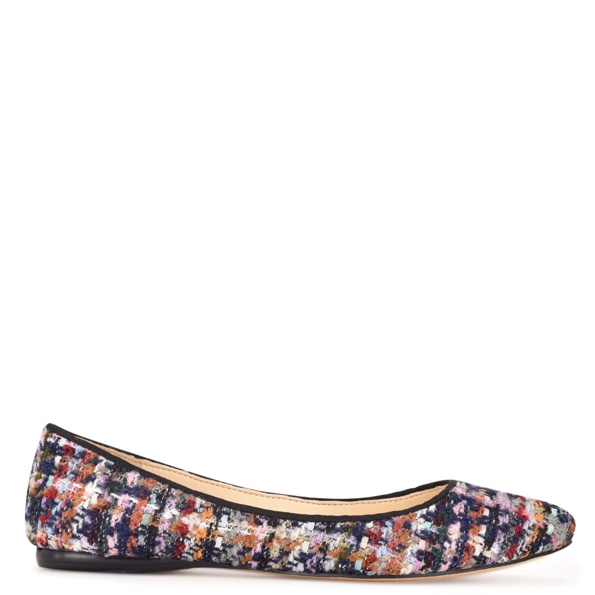 Ballerine Nine West Speakup Almond Embout Femme Bleu Multicolore | 8175DCUKW