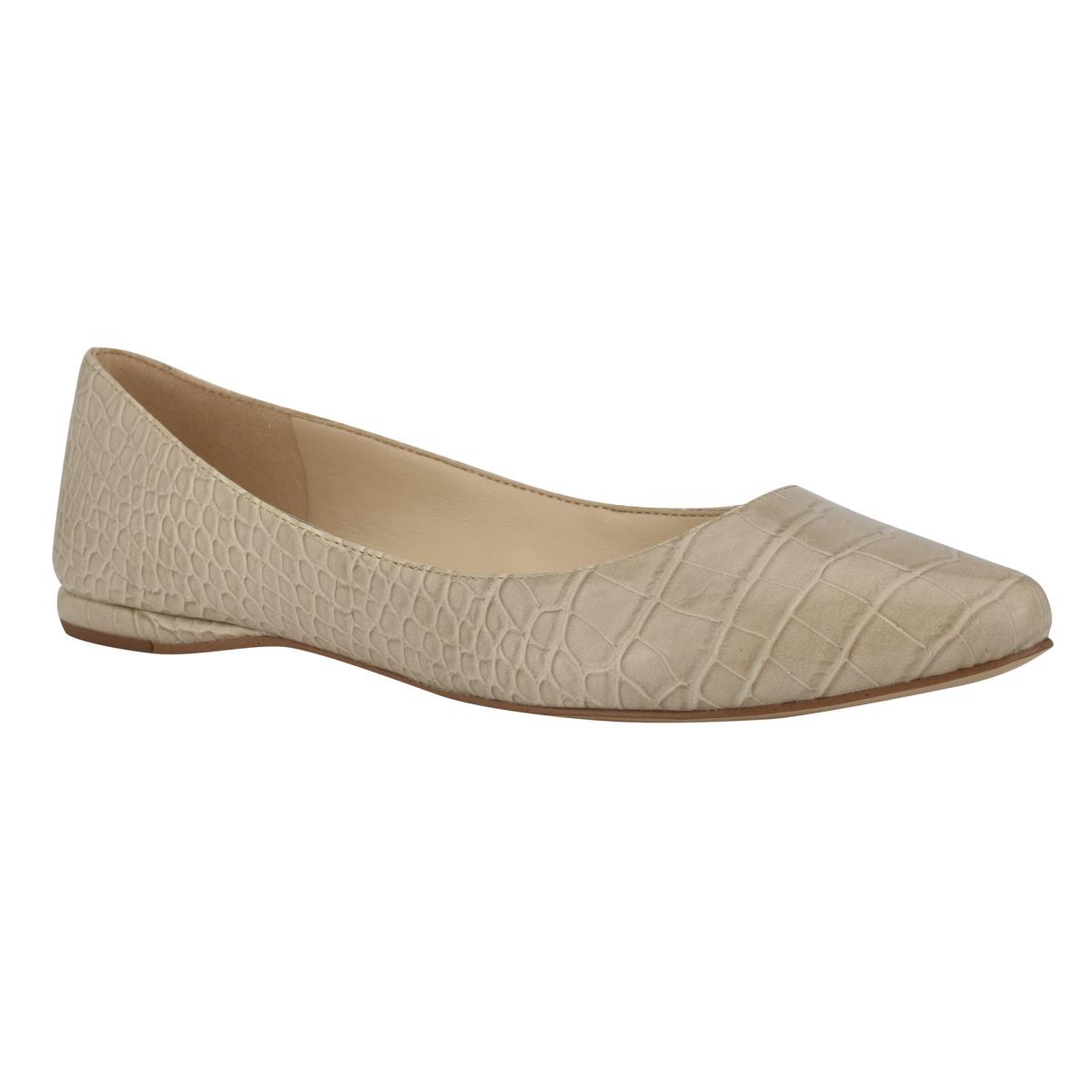 Ballerine Nine West Speakup Almond Embout Femme Grise Serpent | 8410AUHOL