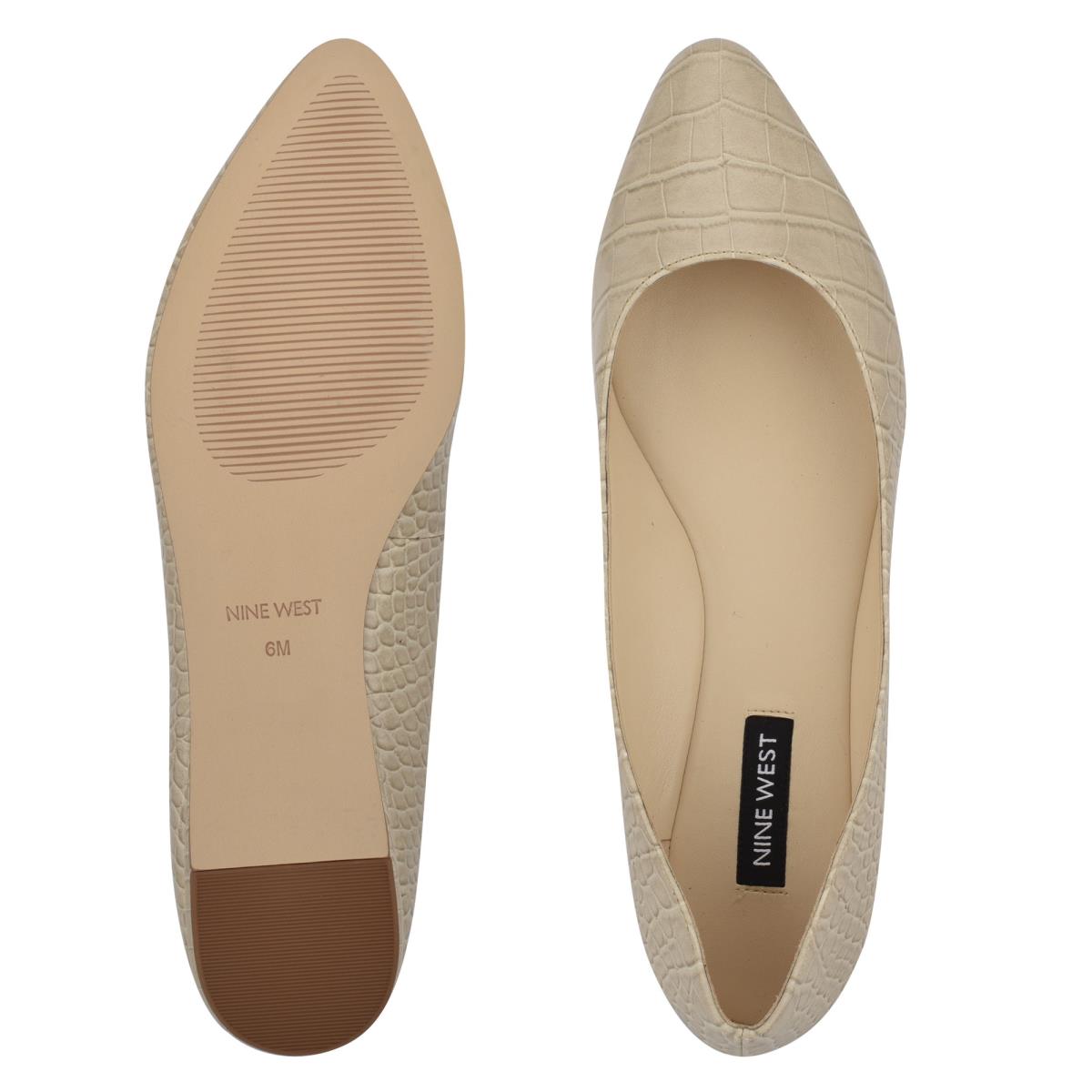 Ballerine Nine West Speakup Almond Embout Femme Grise Serpent | 8410AUHOL