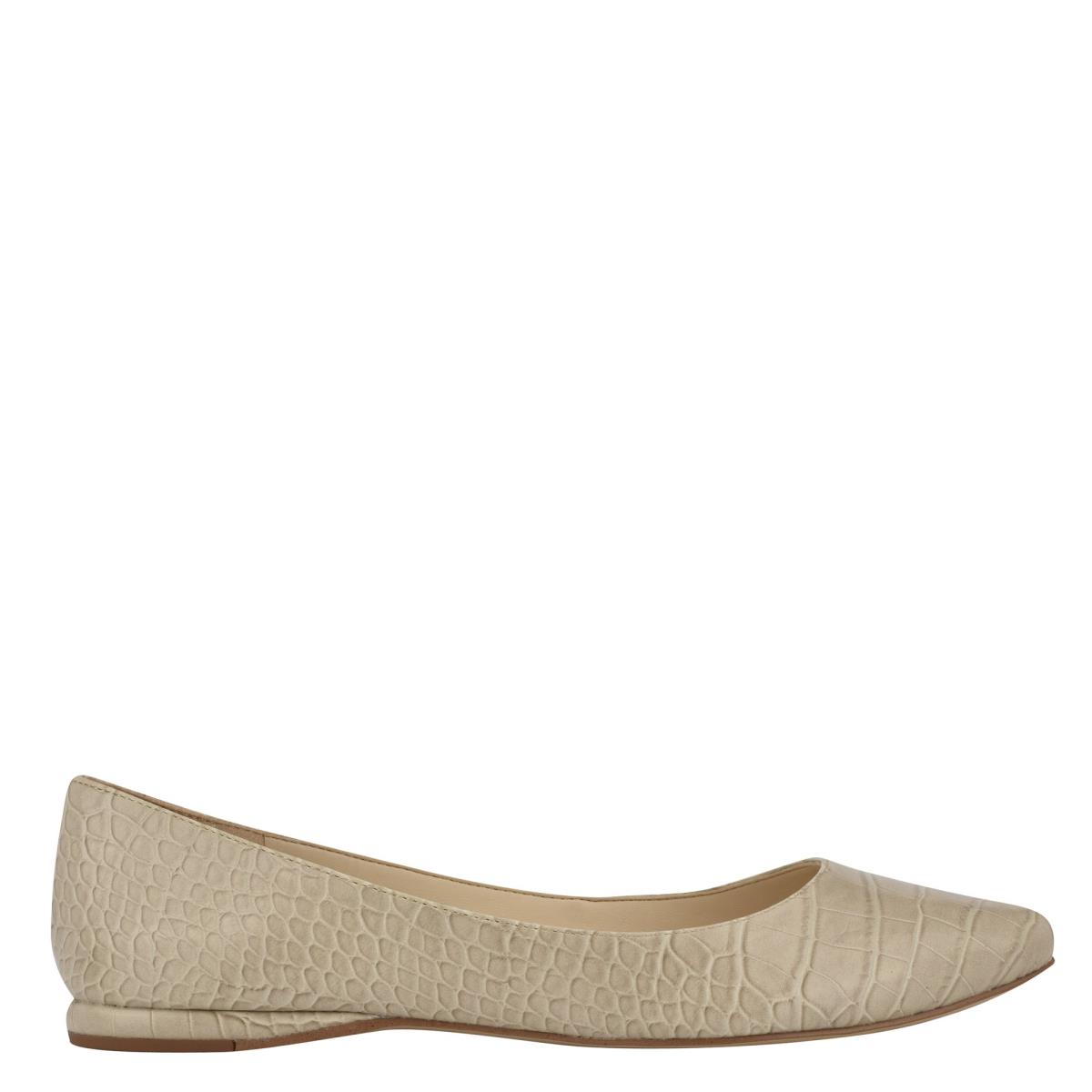 Ballerine Nine West Speakup Almond Embout Femme Grise Serpent | 8410AUHOL