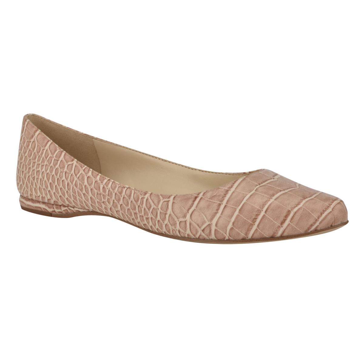 Ballerine Nine West Speakup Almond Embout Femme Rose Serpent | 9421UTVMS