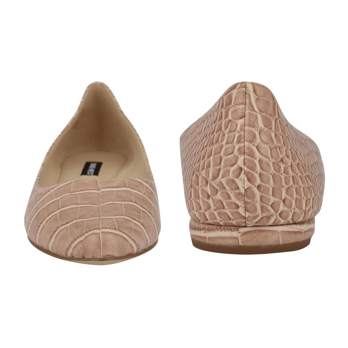 Ballerine Nine West Speakup Almond Embout Femme Rose Serpent | 9421UTVMS