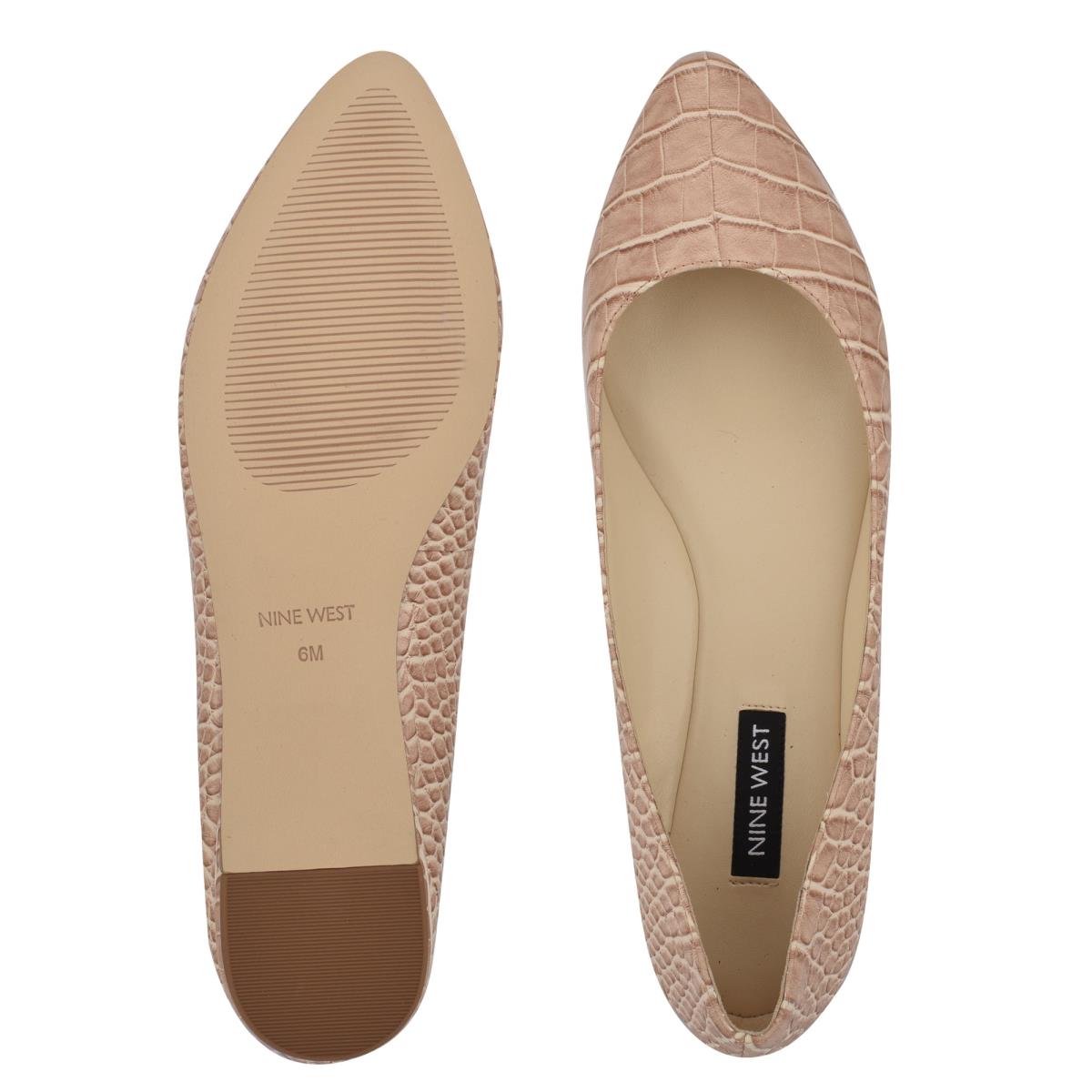 Ballerine Nine West Speakup Almond Embout Femme Rose Serpent | 9421UTVMS