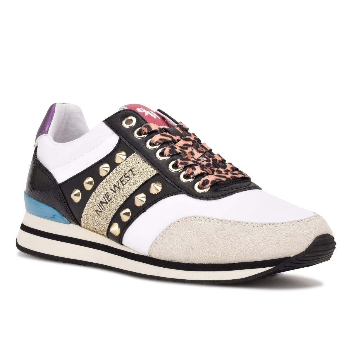 Baskets Nine West Bunnie Sneakers Femme Doré Blanche Noir | 9516OMSWD