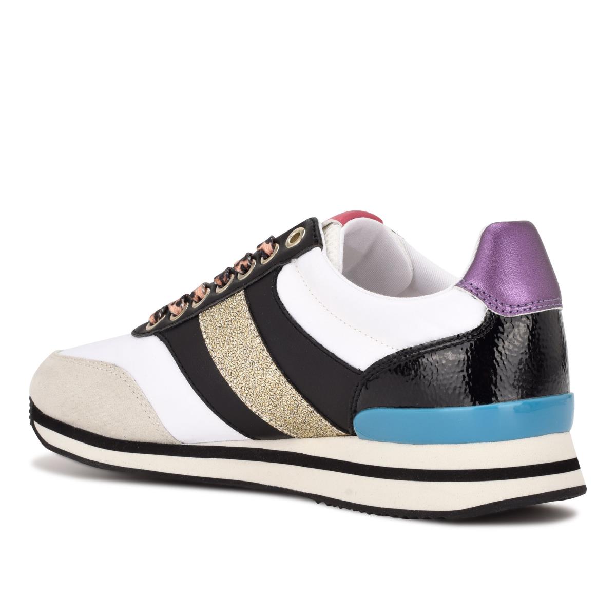 Baskets Nine West Bunnie Sneakers Femme Doré Blanche Noir | 9516OMSWD