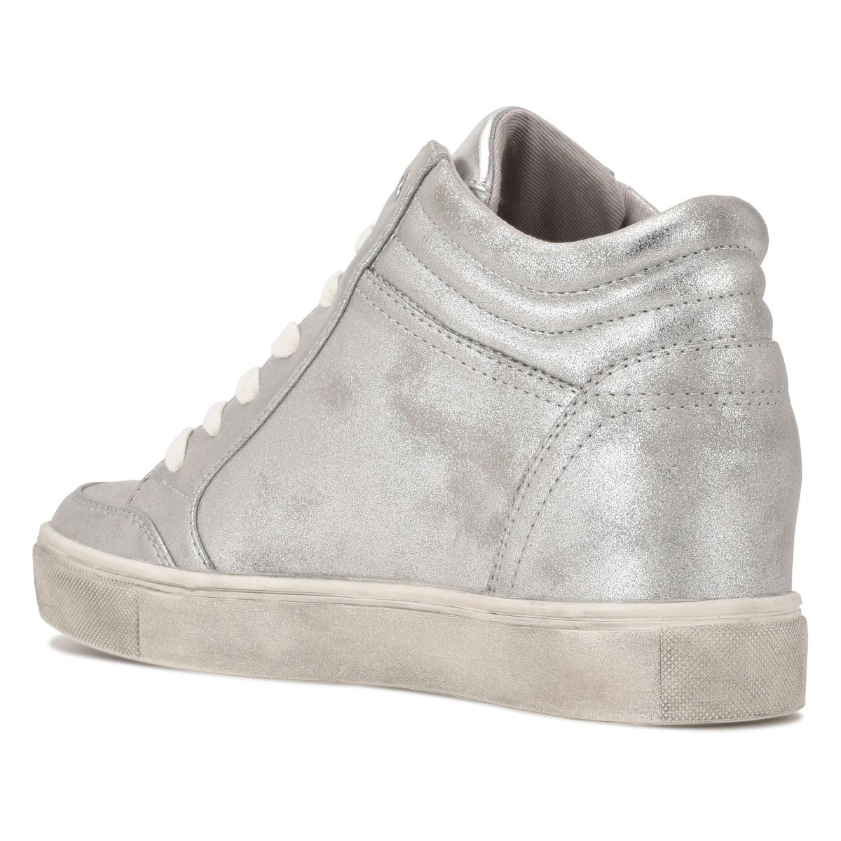 Baskets Nine West Tons High Top Hidden Wedge Sneakers Femme Argent | 8413SPODT