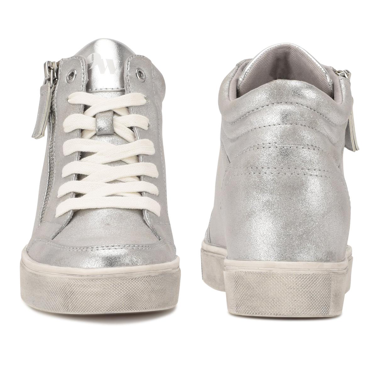 Baskets Nine West Tons High Top Hidden Wedge Sneakers Femme Argent | 8413SPODT