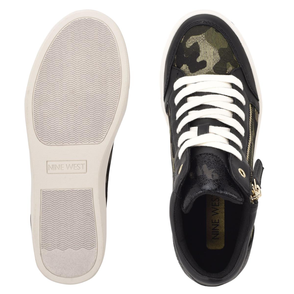 Baskets Nine West Tons High Top Hidden Wedge Sneakers Femme Noir Camouflage | 9235JQNIZ