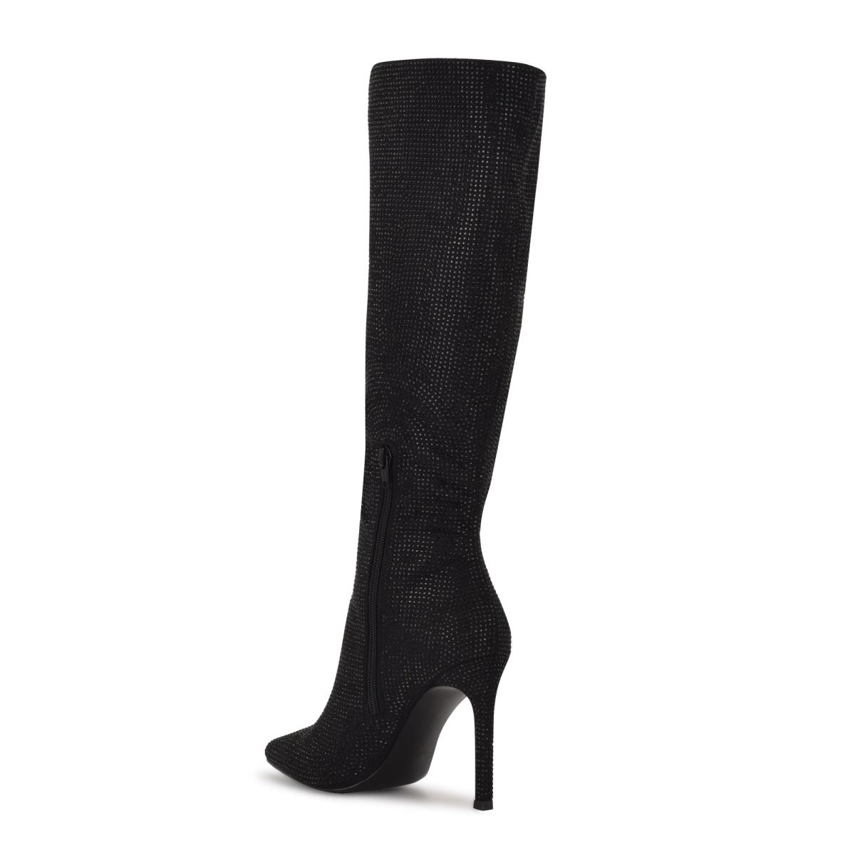 Bottes Habillées Nine West Tysh Rhinestone Femme Noir | 9347LWGQC