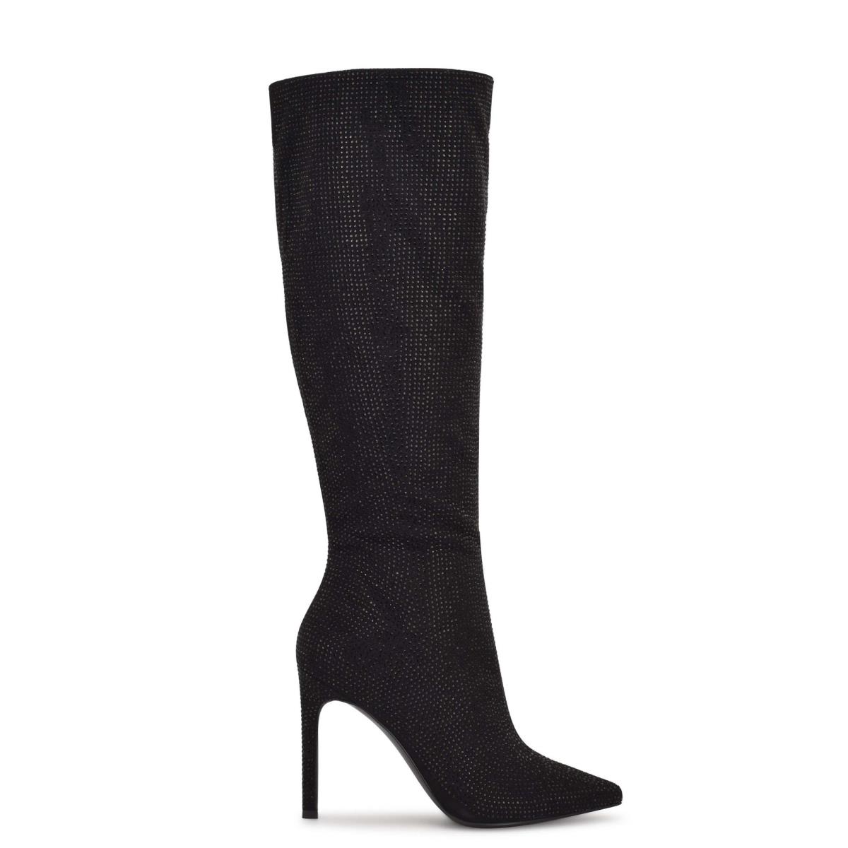 Bottes Habillées Nine West Tysh Rhinestone Femme Noir | 9347LWGQC