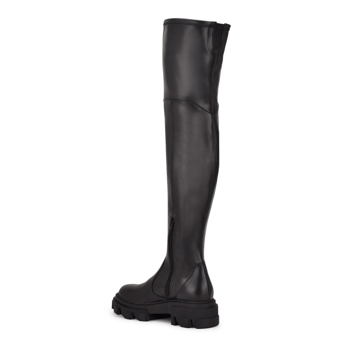 Bottes Nine West Cellie Over the Knee Lug Sole Femme Noir | 1572IFLNQ