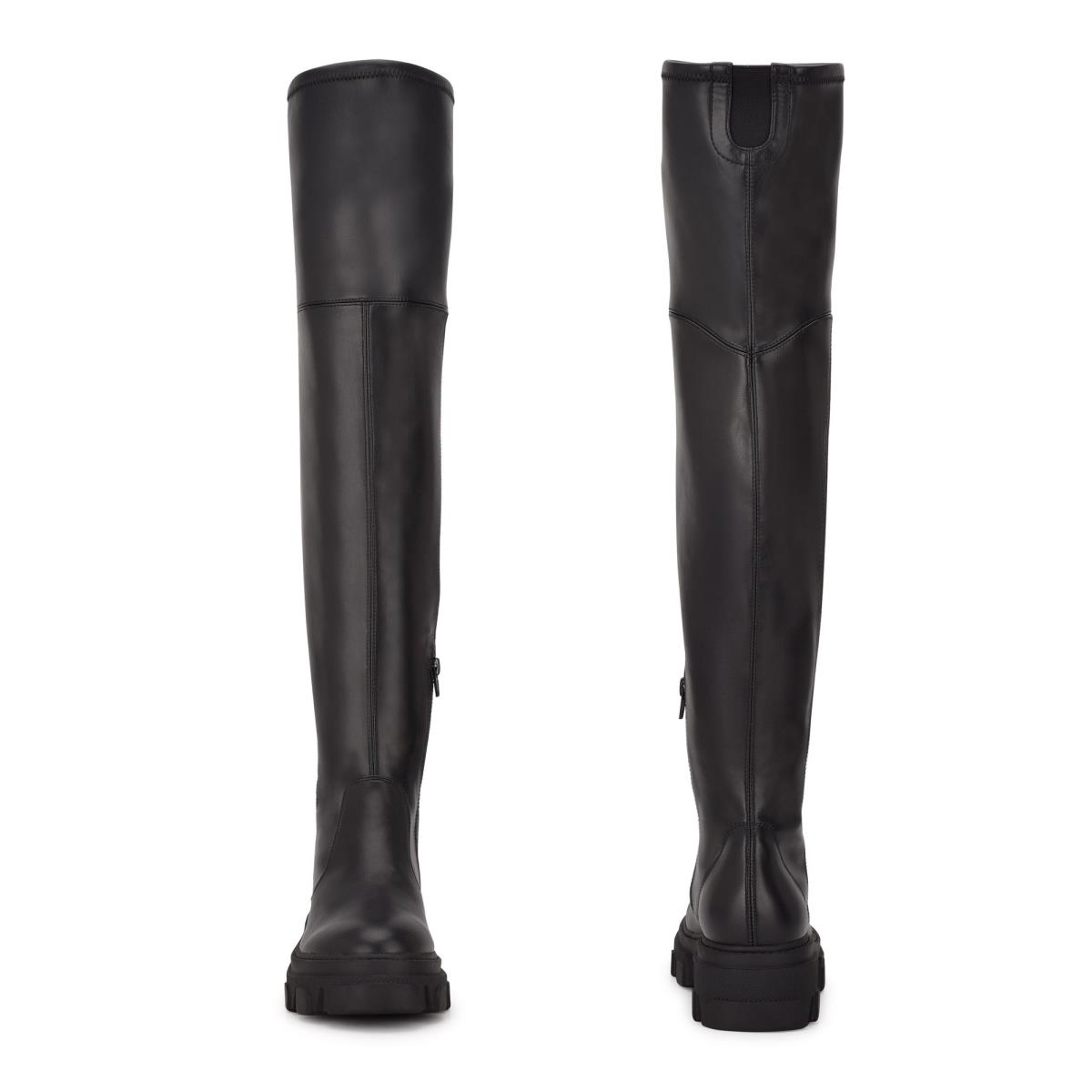 Bottes Nine West Cellie Over the Knee Lug Sole Femme Noir | 1572IFLNQ