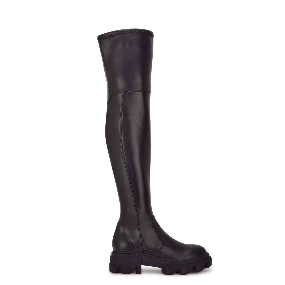 Bottes Nine West Cellie Over the Knee Lug Sole Femme Noir | 1572IFLNQ