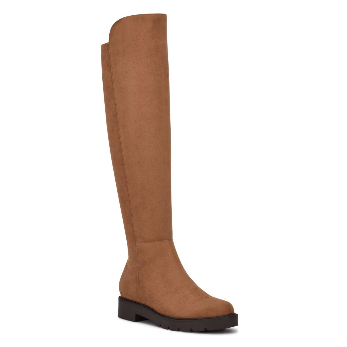 Bottes Nine West Tread Over The Knee Lug Sole Femme Marron | 6351OLJWQ