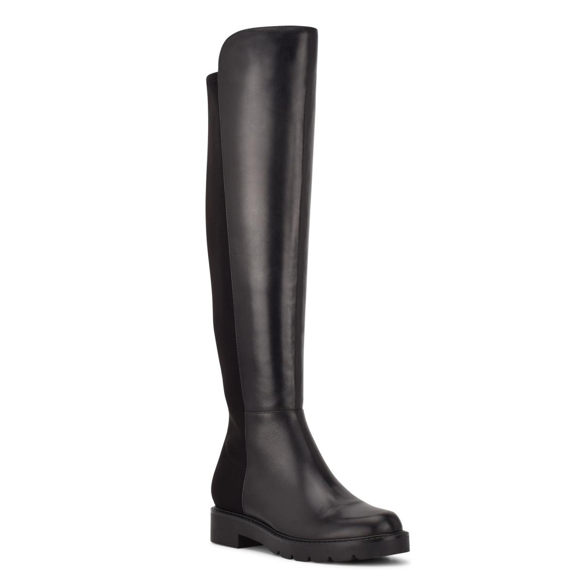 Bottes Nine West Tread Over The Knee Lug Sole Femme Noir | 7018JBICM