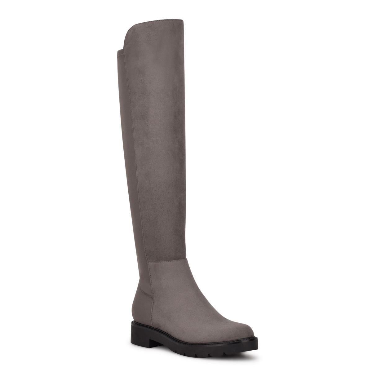 Bottes Nine West Tread Over The Knee Lug Sole Femme Grise | 7506XPFLV