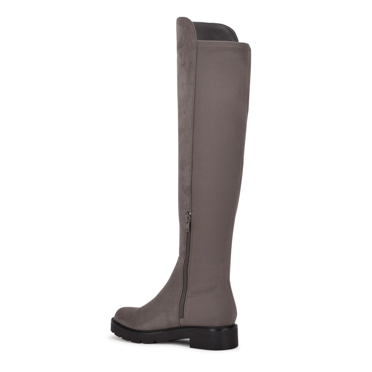 Bottes Nine West Tread Over The Knee Lug Sole Femme Grise | 7506XPFLV