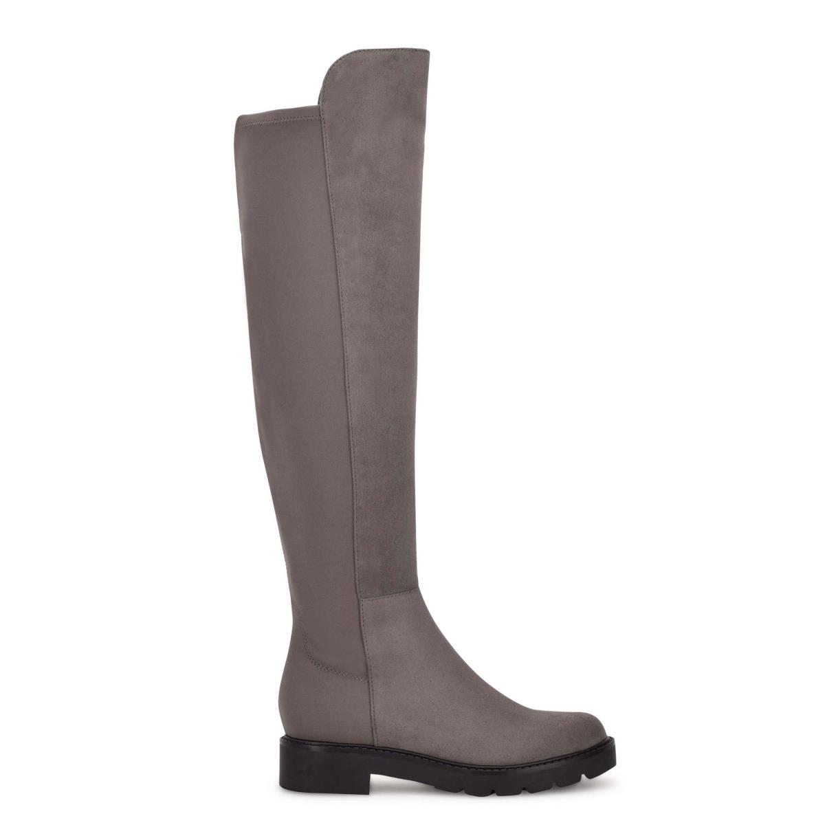 Bottes Nine West Tread Over The Knee Lug Sole Femme Grise | 7506XPFLV