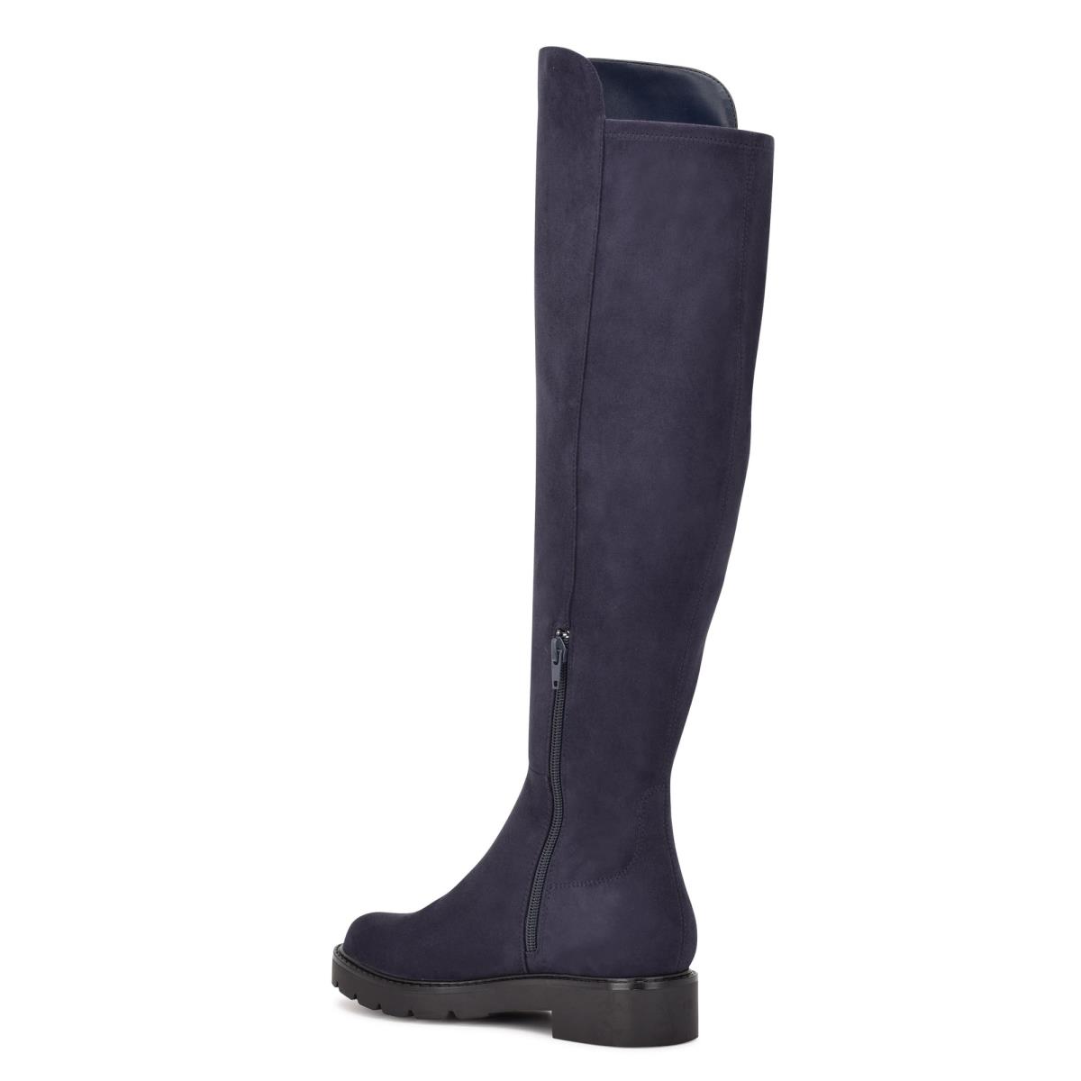 Bottes Nine West Tread Over The Knee Lug Sole Femme Bleu Marine | 7915THVRG