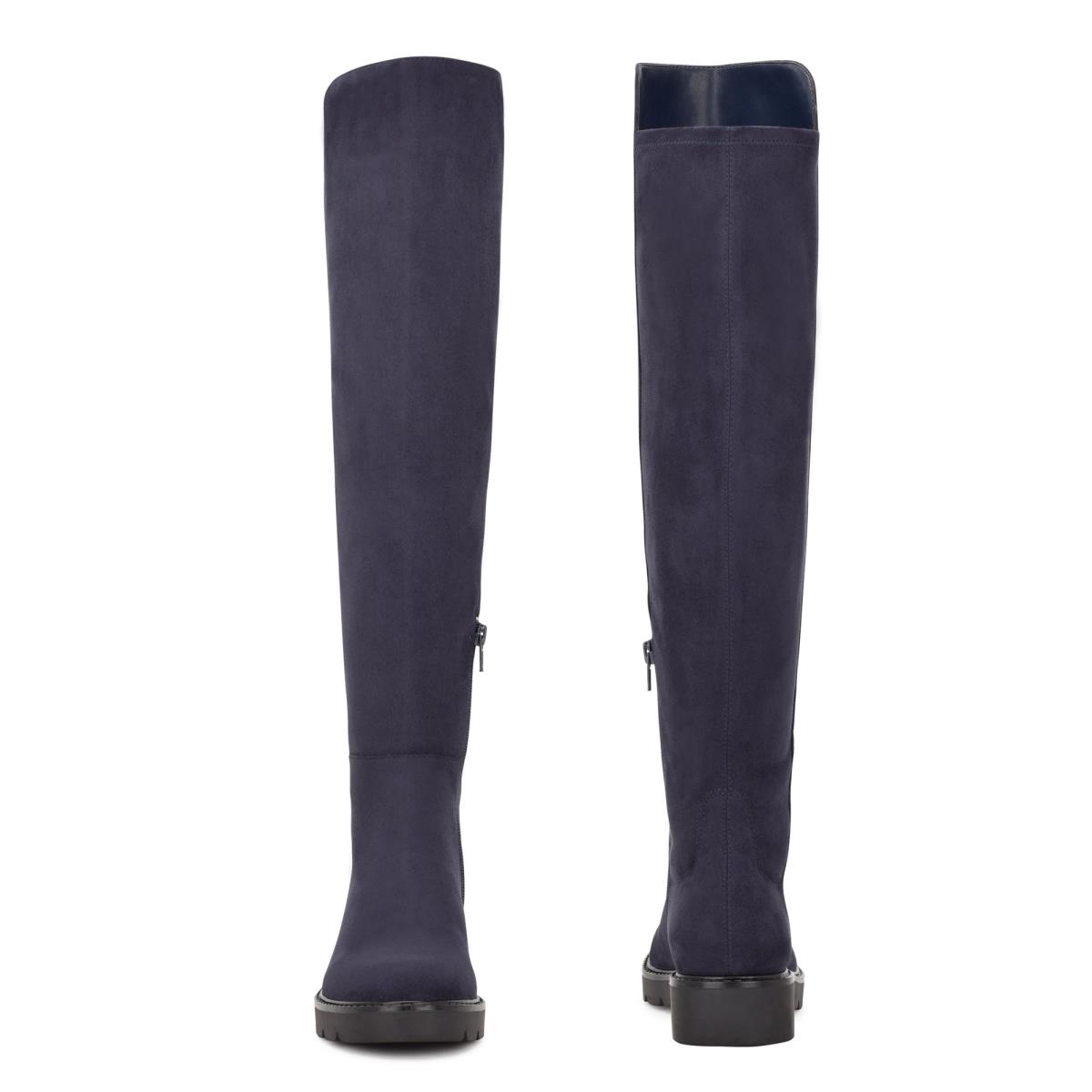 Bottes Nine West Tread Over The Knee Lug Sole Femme Bleu Marine | 7915THVRG