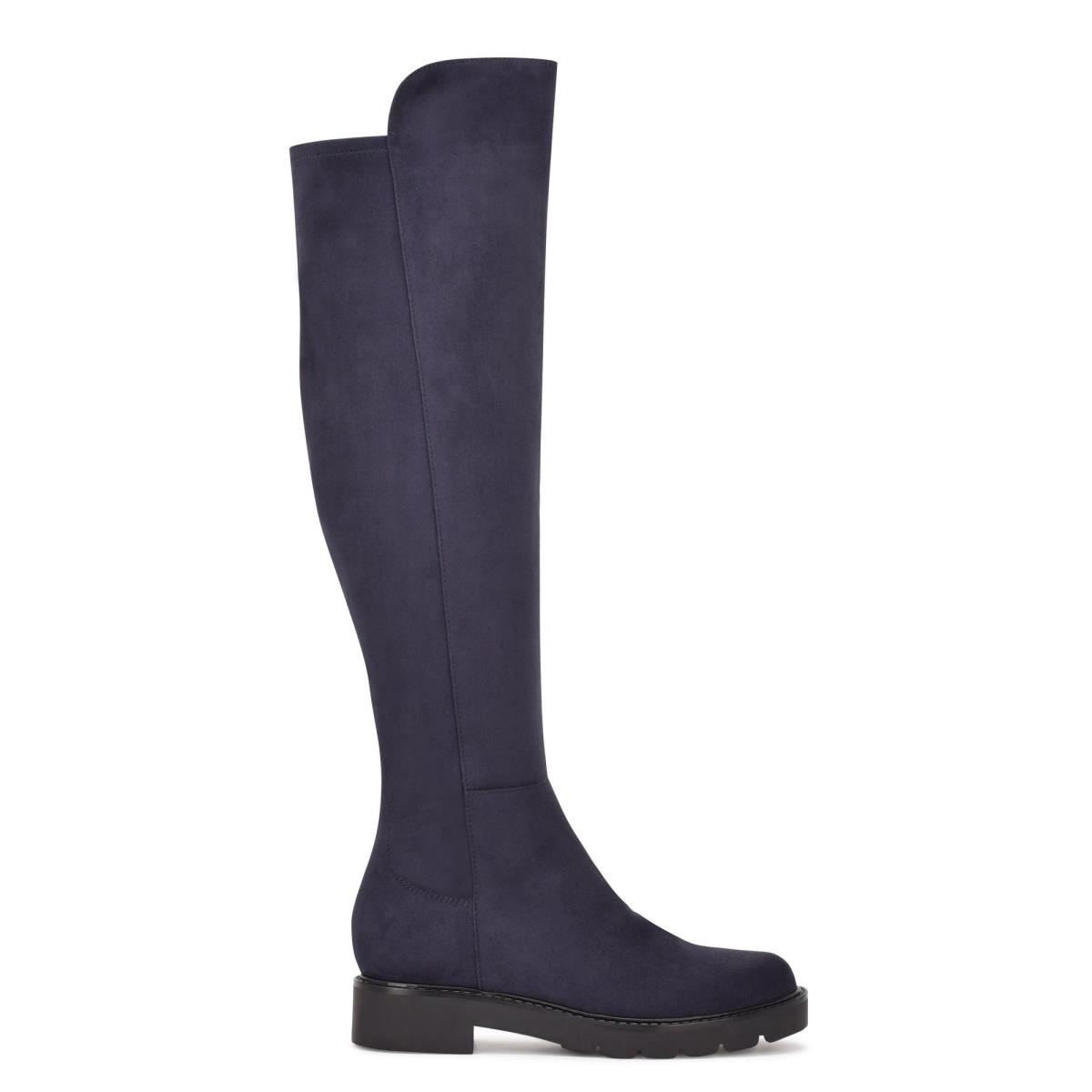 Bottes Nine West Tread Over The Knee Lug Sole Femme Bleu Marine | 7915THVRG